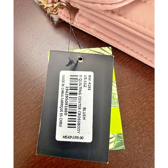 Studio BADGLEY MISCHKA QUILTED CONVERTIBLE CROSSBODY BAG BLUSH PINK Gold NWT $99 - Picture 3 of 9
